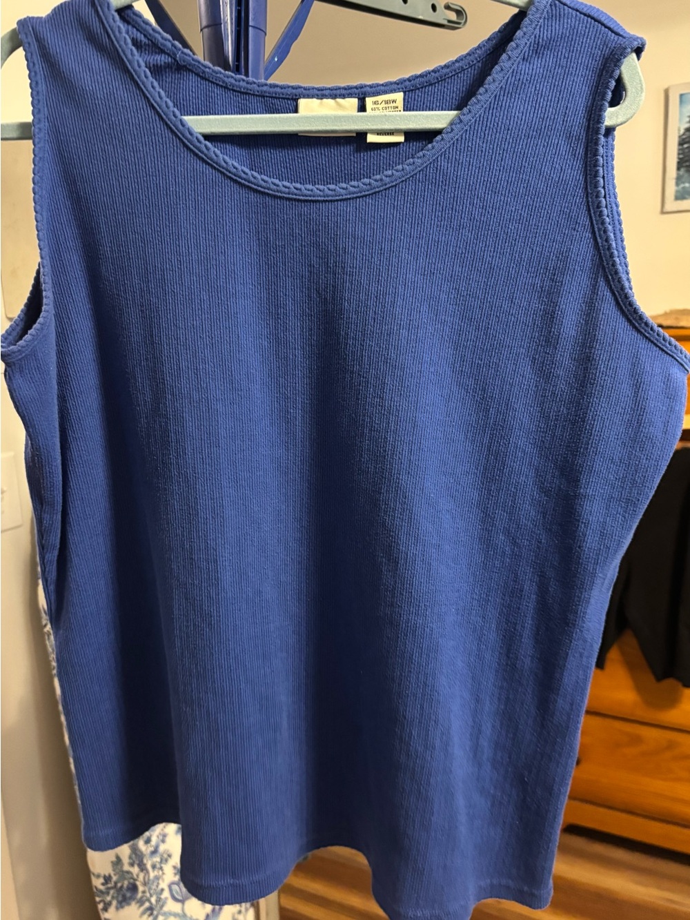 Classic Elements Ribbed Scoop Neck Tank - Royal Blue